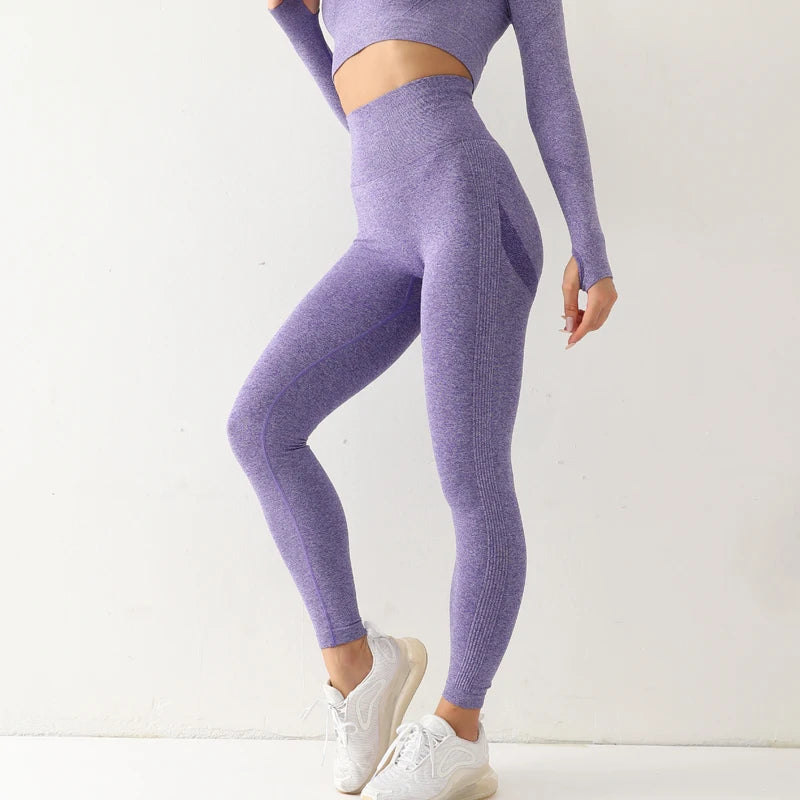 Women's High-Waisted Seamless Compression Leggings with Tummy Control